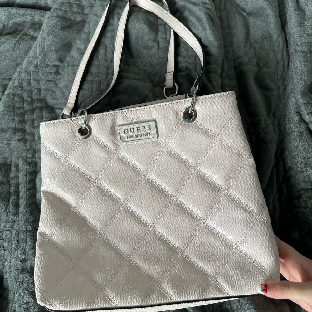 GUESS Cream Embossed Women's Bag